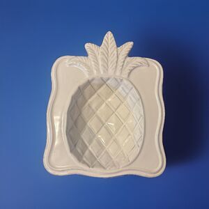 Mudpie White Pineapple Ceramic Trinket Nut Candy Dish Bowl